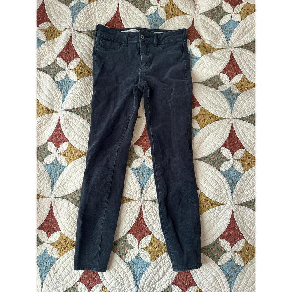 Anthropologie Pilcro high-rise skinny black corduroy pants size 25” waist
